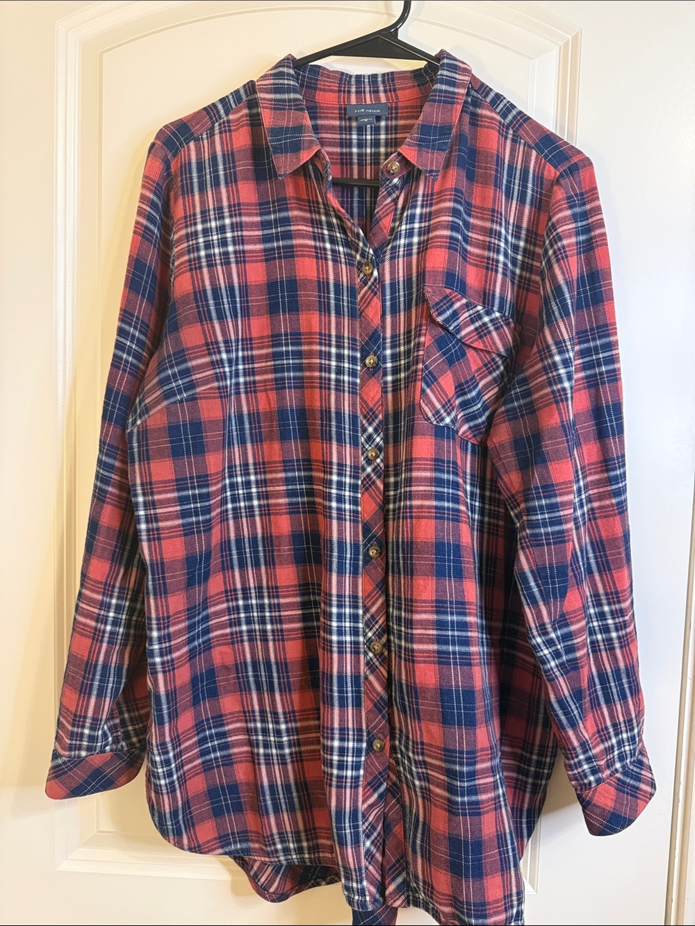 J. Jill Red & Blue Plaid Button-Down Shirt